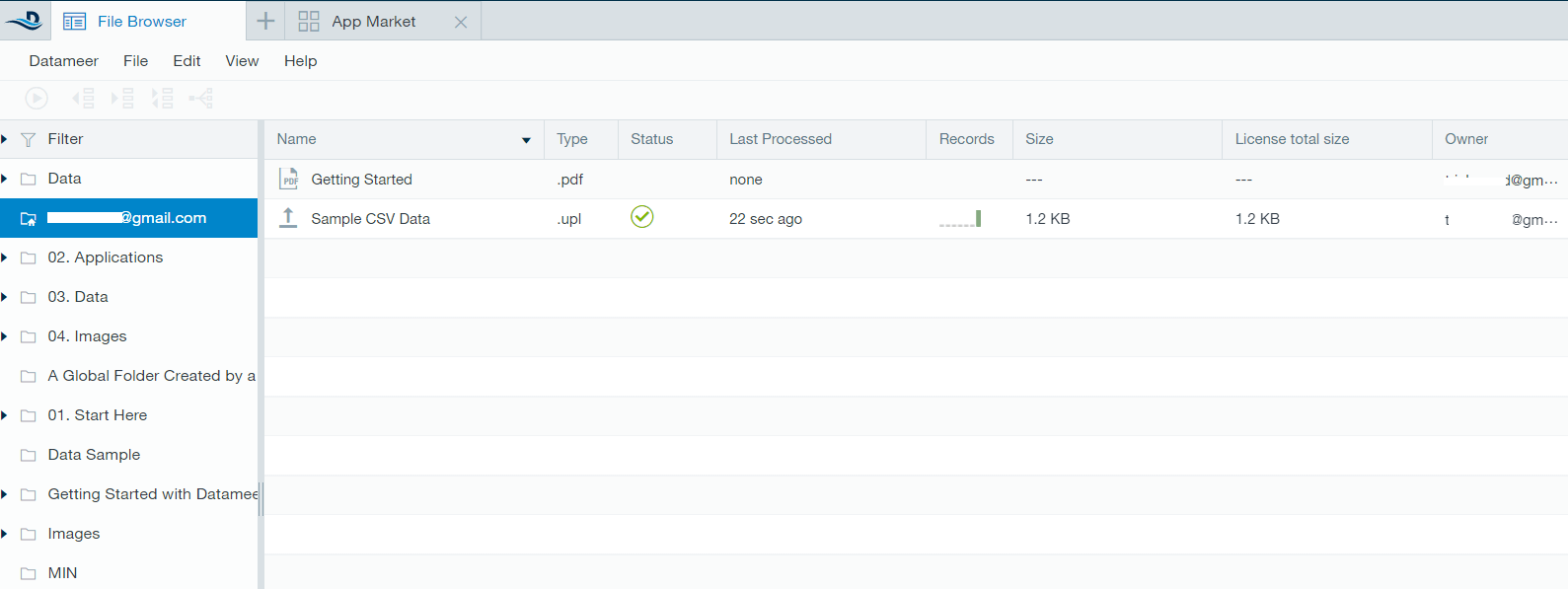 Datameer Interface