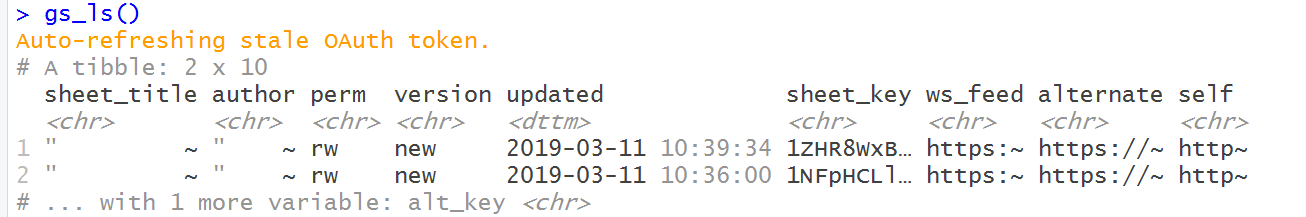 Check Google sheets in R