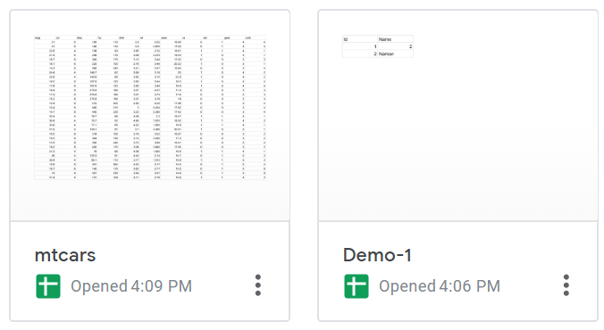 Google sheet files