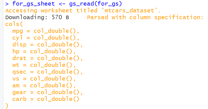 Read Google sheet in r