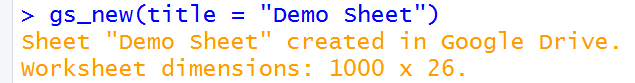 create new Google sheet using R