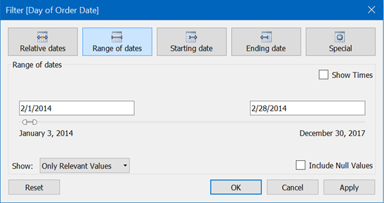 Add Date Filter Tableau