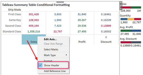 Hide Axis Label in Tableau Table